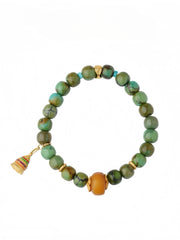 Turquoise & Amber Wealth Attraction Bracelet
