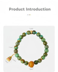 Turquoise & Amber Wealth Attraction Bracelet