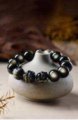 Golden Sheen Obsidian Career Energy Bracelet