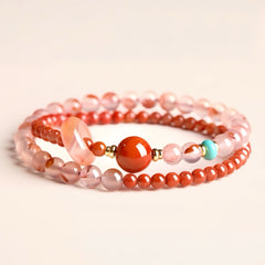Love-Attraction Bracelet with Nanhong Agate & Rhodochrosite