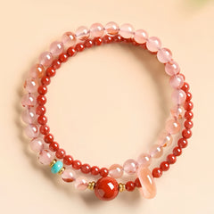 Love-Attraction Bracelet with Nanhong Agate & Rhodochrosite