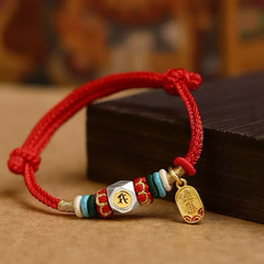 2026 Zodiac Protection Bracelet for Horse, Ox, Rat, Rabbit | Health Charm & Red String Gift