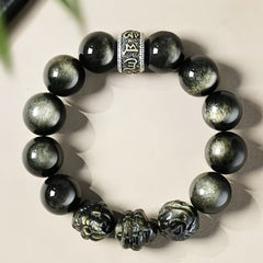 Golden Sheen Obsidian Career Energy Bracelet