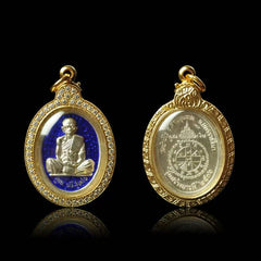 Pure silver enamel God of Wealth