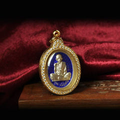 Pure silver enamel God of Wealth