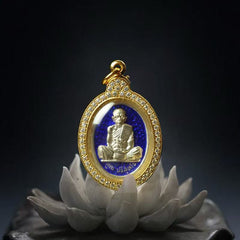 Pure silver enamel God of Wealth